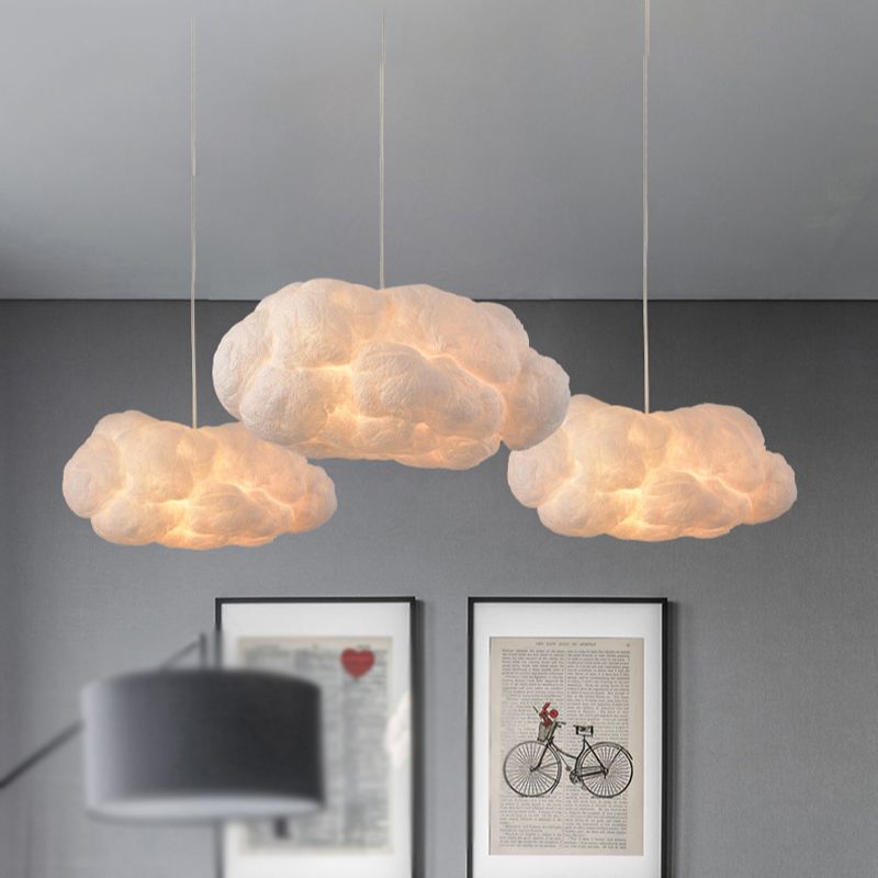 Minori Suspension Nuage Art Deco, Plastique Blanc Salon/Chambre à Coucher