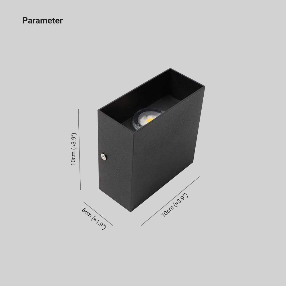 Orr Applique Murale Carrrée Minimaliste, Métal/Acrylique, Noir/Blanc, Intérieur/Extérieur