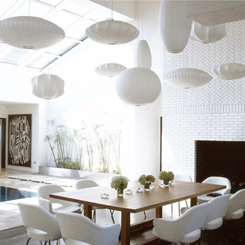 Renée Suspension Vintage, Métal/Tissu, Blanc, Bar