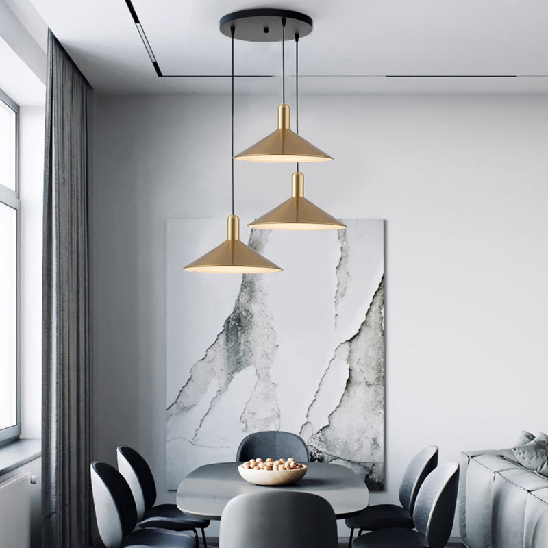 Carin Suspension Moderne LED Acrylique/Métal, Noir/Blanc/Or, Salon
