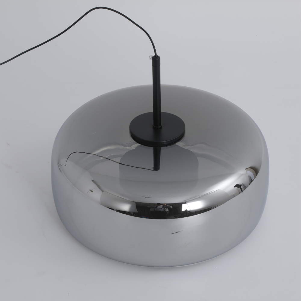 Hailie Suspension Cylindre Moderne, Métal/Verre, Claire/Grise Fumée/Ambre