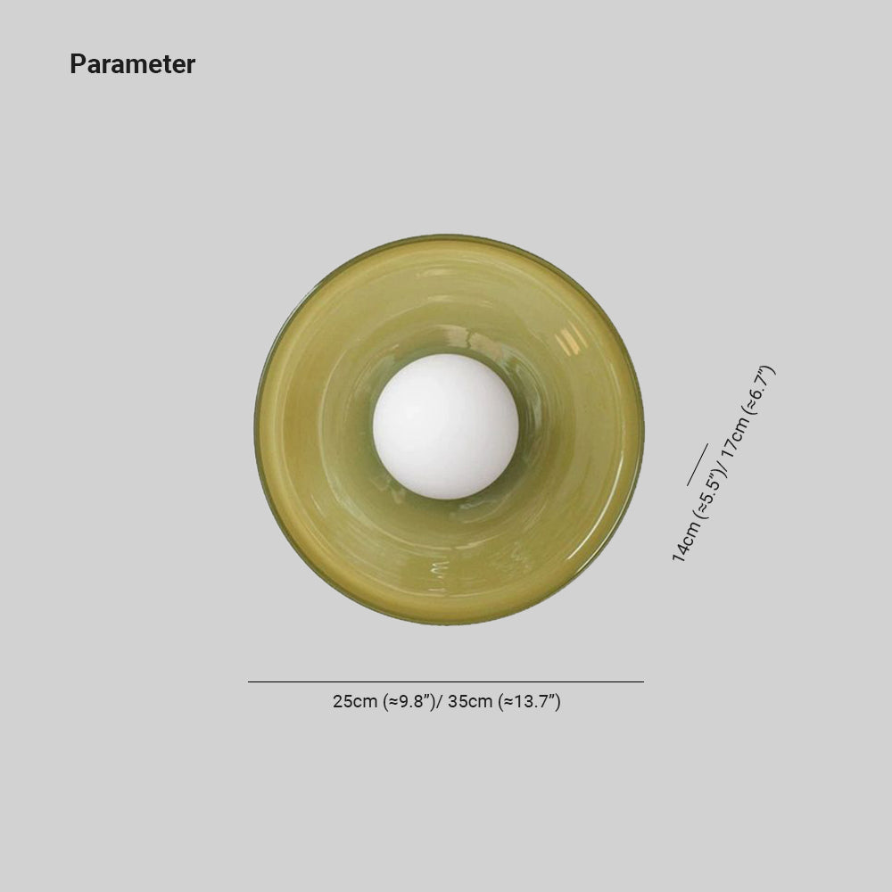 Leilani Plafonnier Dôme Moderne, Verre/Métal, Blanc/Vert/Orange, Salon