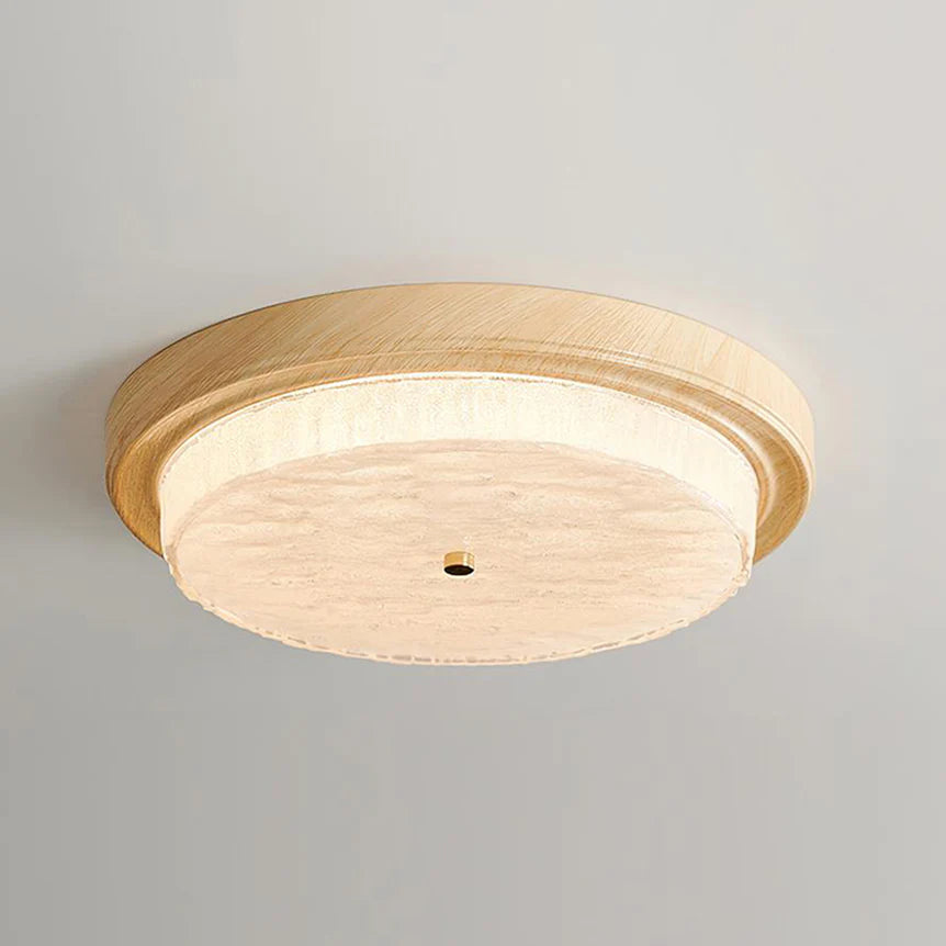 Ozawa Unusual Rustic Round Ceiling Light Bedroom Dining Room