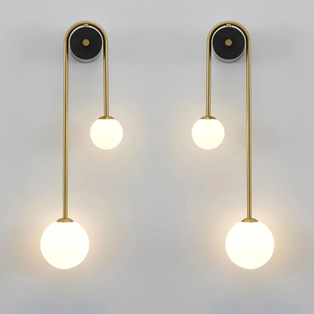 Edge Minimalism Metal Gray Black Brass Glass Wall Lamp Bedroom Living Room