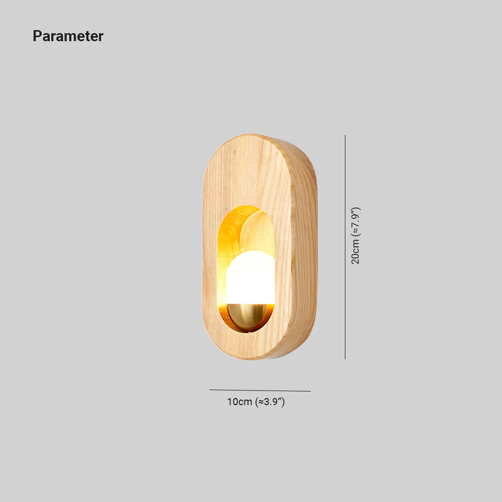 Ozawa Classical Wood Glass Wall Lamp Bedroom Dining Room