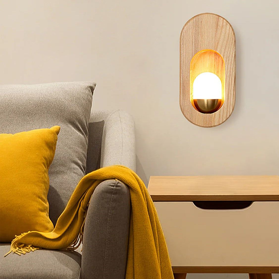 Ozawa Classique Bois Verre Applique Murale Chambre Salle à Manger