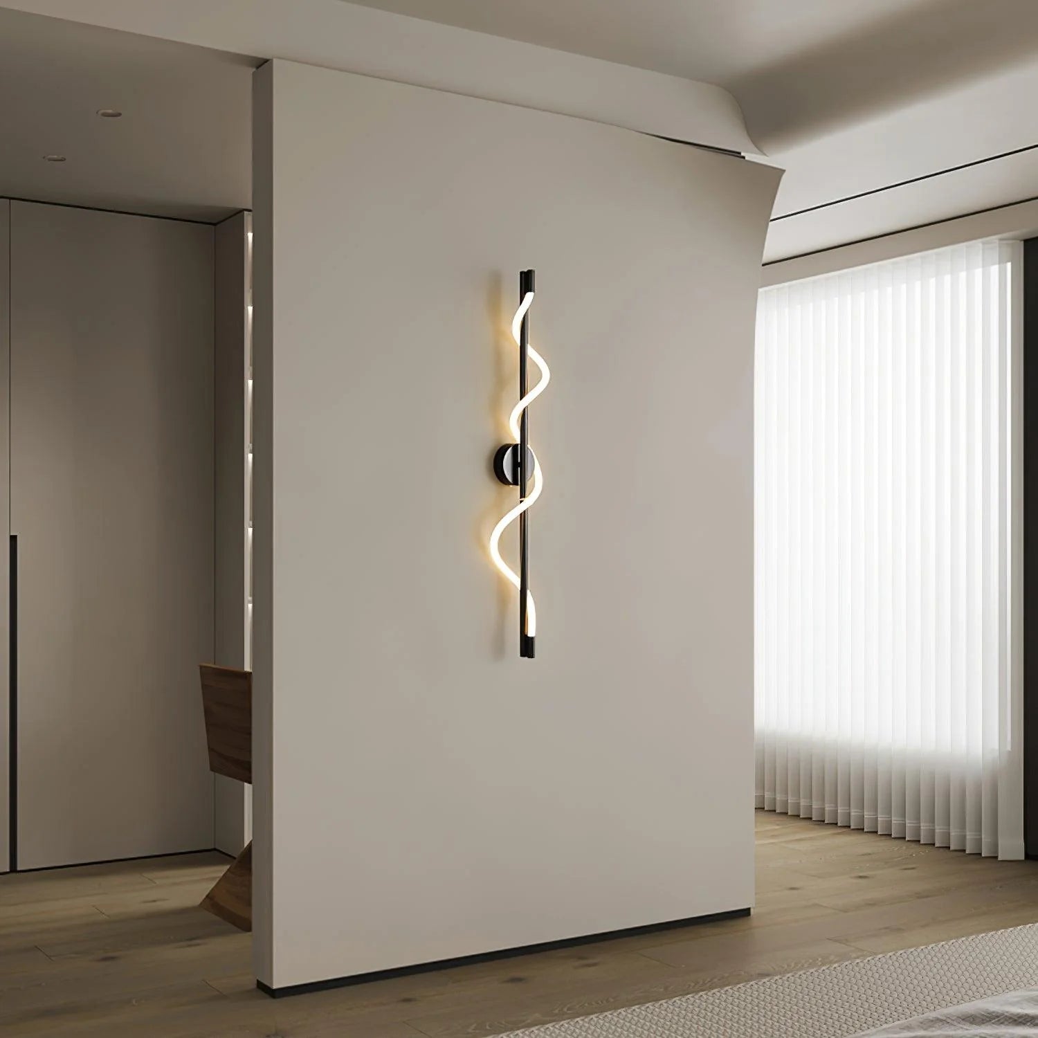 Valentina Modern Flexible Curve Metal Wall Light Living Room Bedroom