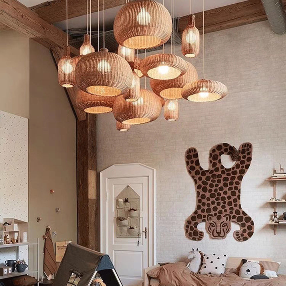 Muto Nordique Japoais Suspension Rotin Chambre à Manger Salle à Manger
