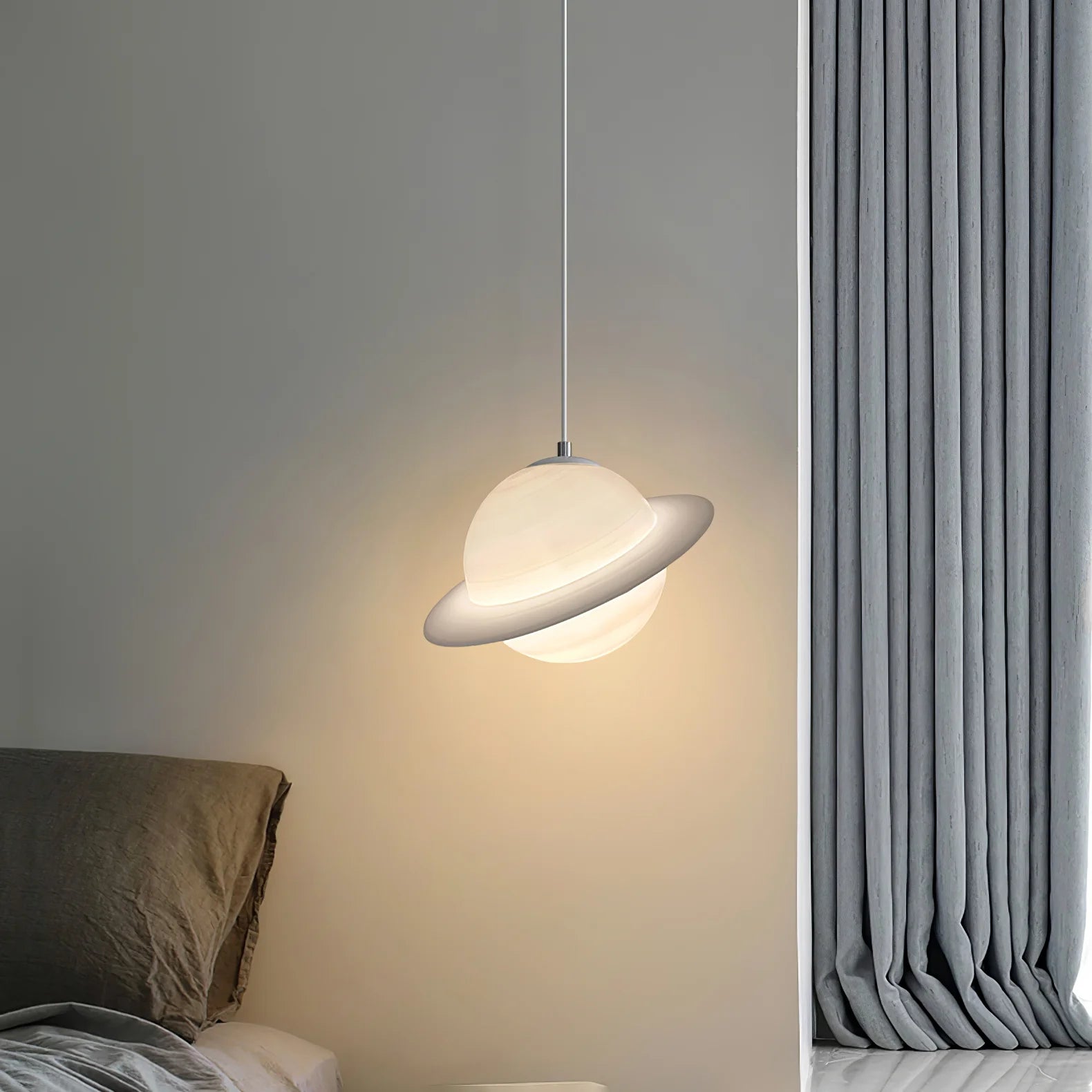 Hailie Modern Jupiter Round Pendant Light Shades Bedroom