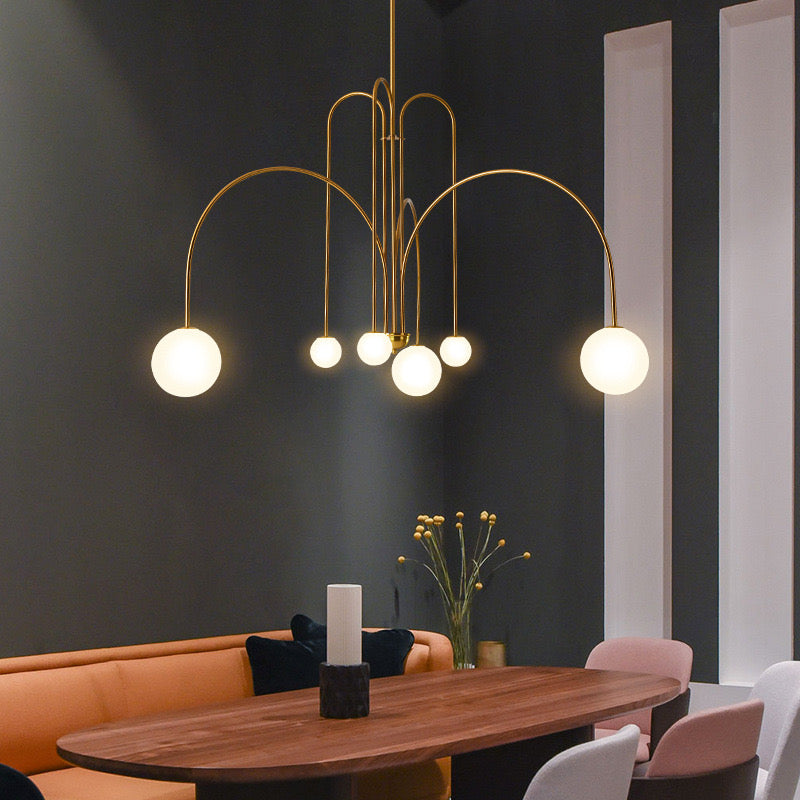 Avi Suspension Multi Simple, Métal/Verre, Noir/Rouge/Or, Chambre à Coucher/Salon