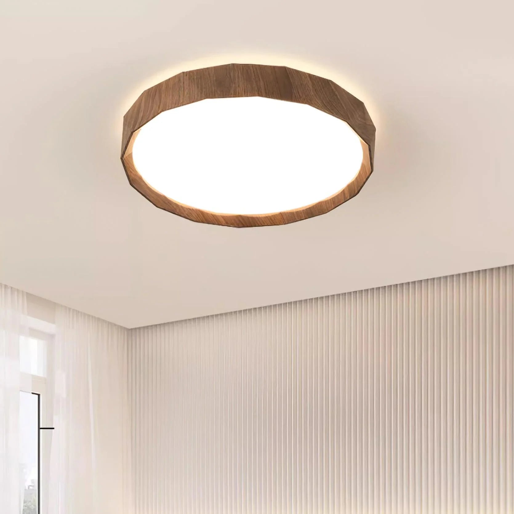 Ozawa ceiling lamp in bedroom, wood grain texture
