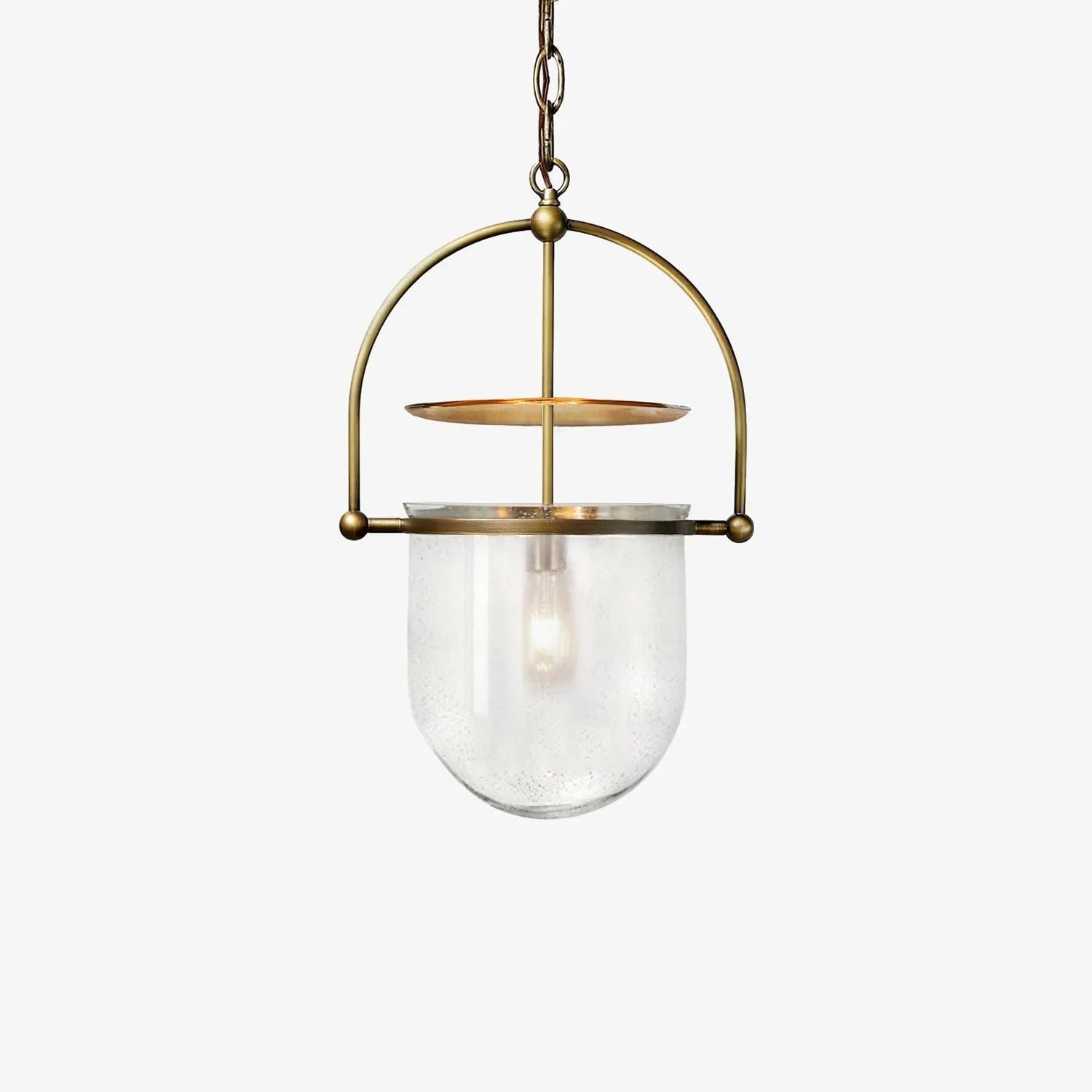 Alessio Unusual Glass Amber Clear Metal Pendant Light Bedroom Living Room