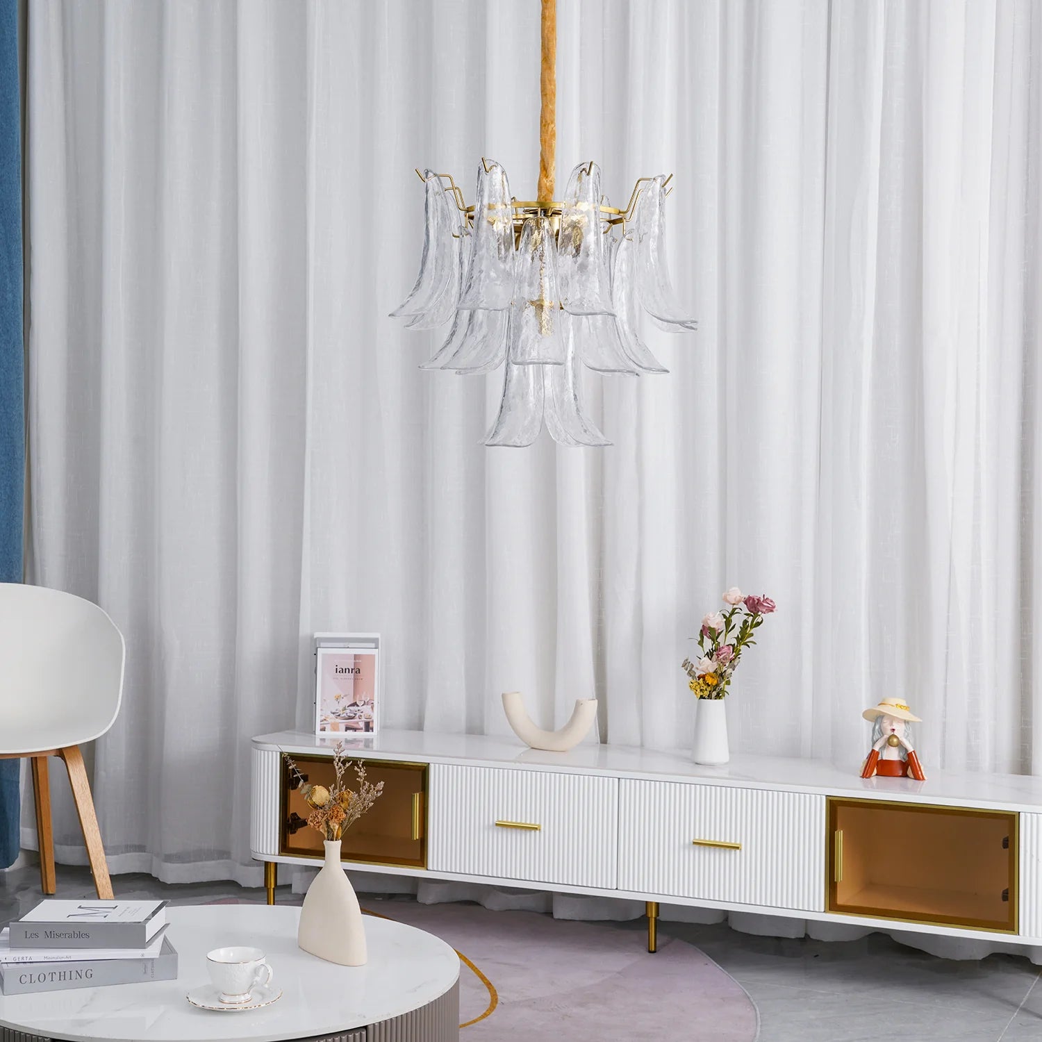 Marilyn Vintage Luxe Métal Verre Lustre Salon Salle à Manger Chambre