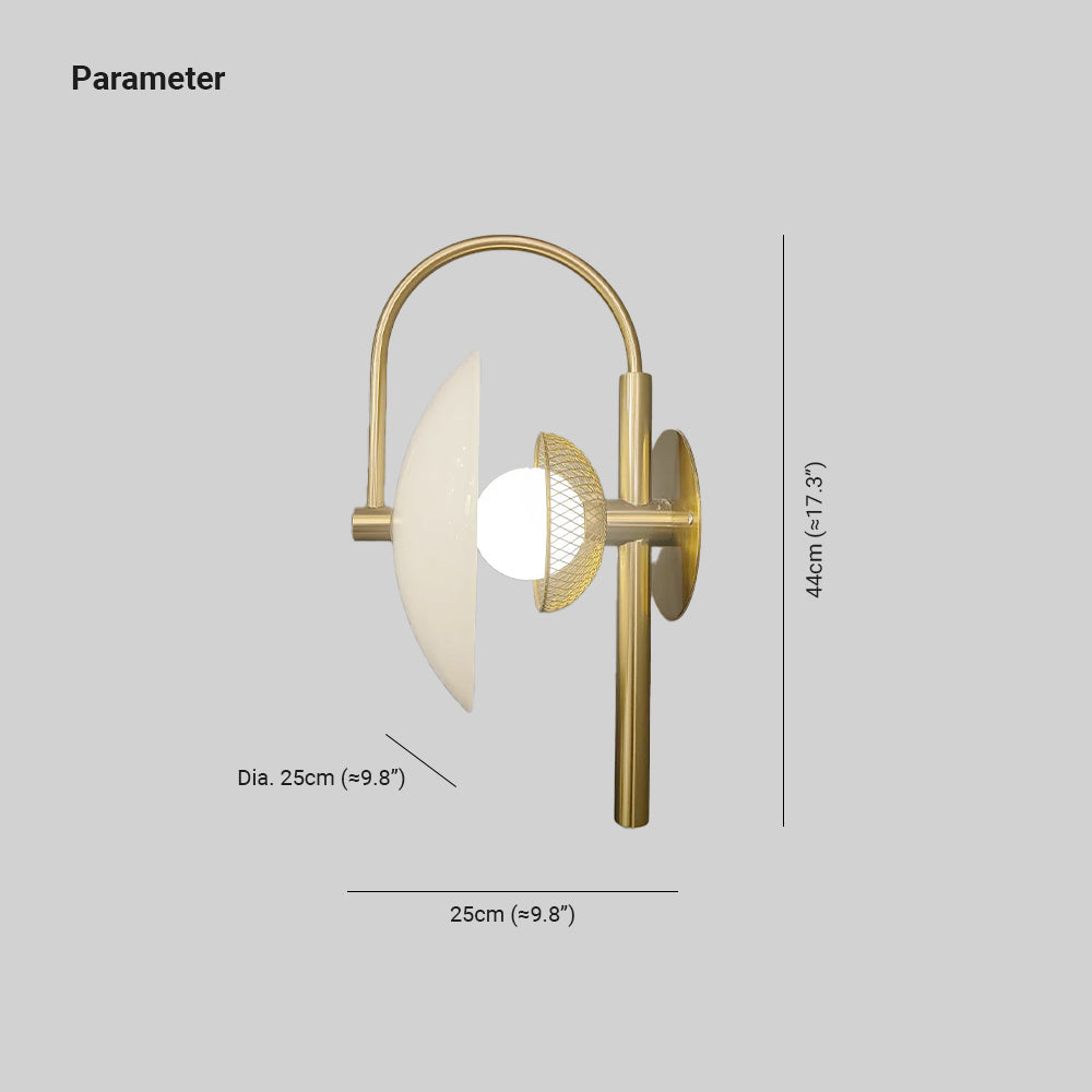 Elif Modern Black Gold Metal Glass Wall Lamp Dining Room Bedroom