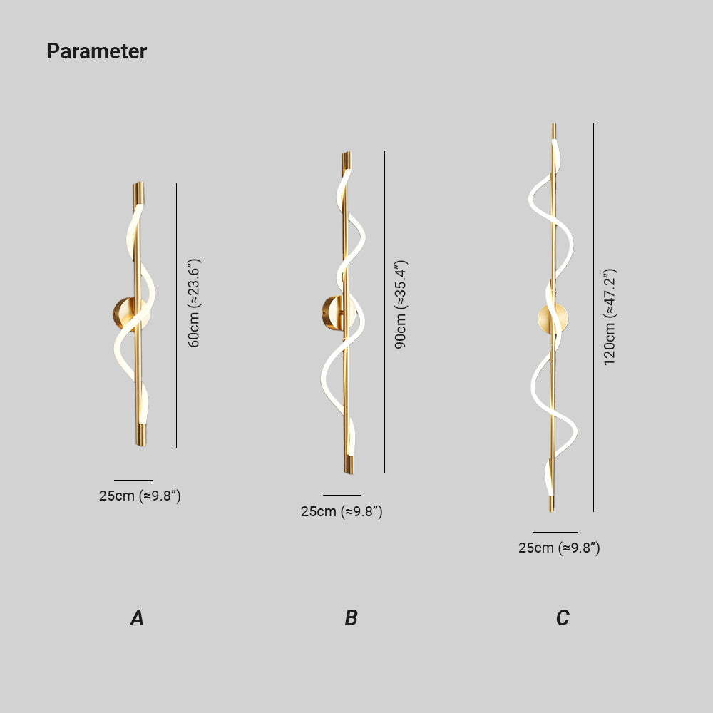 Valentina Modern Flexible Curve Metal Wall Light Living Room Bedroom