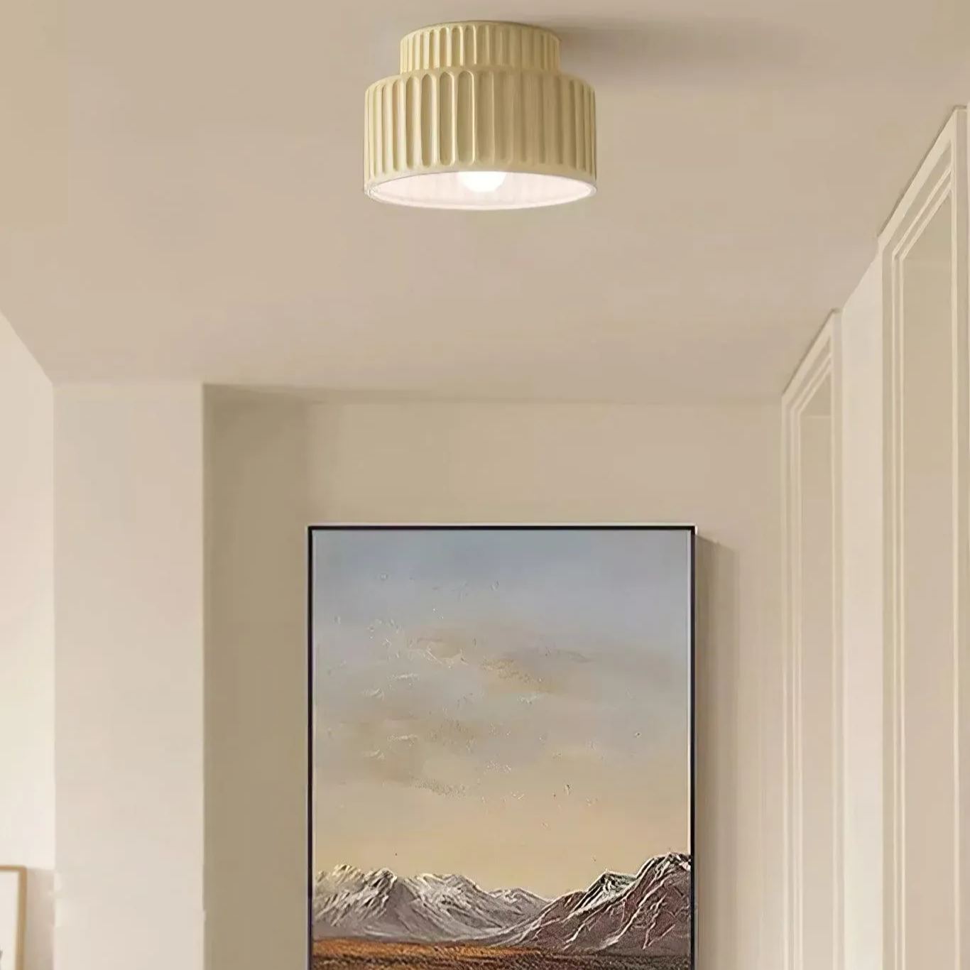 Hailie Modern Beige White Orange Green Ceiling Lamp Bedroom Dining Room