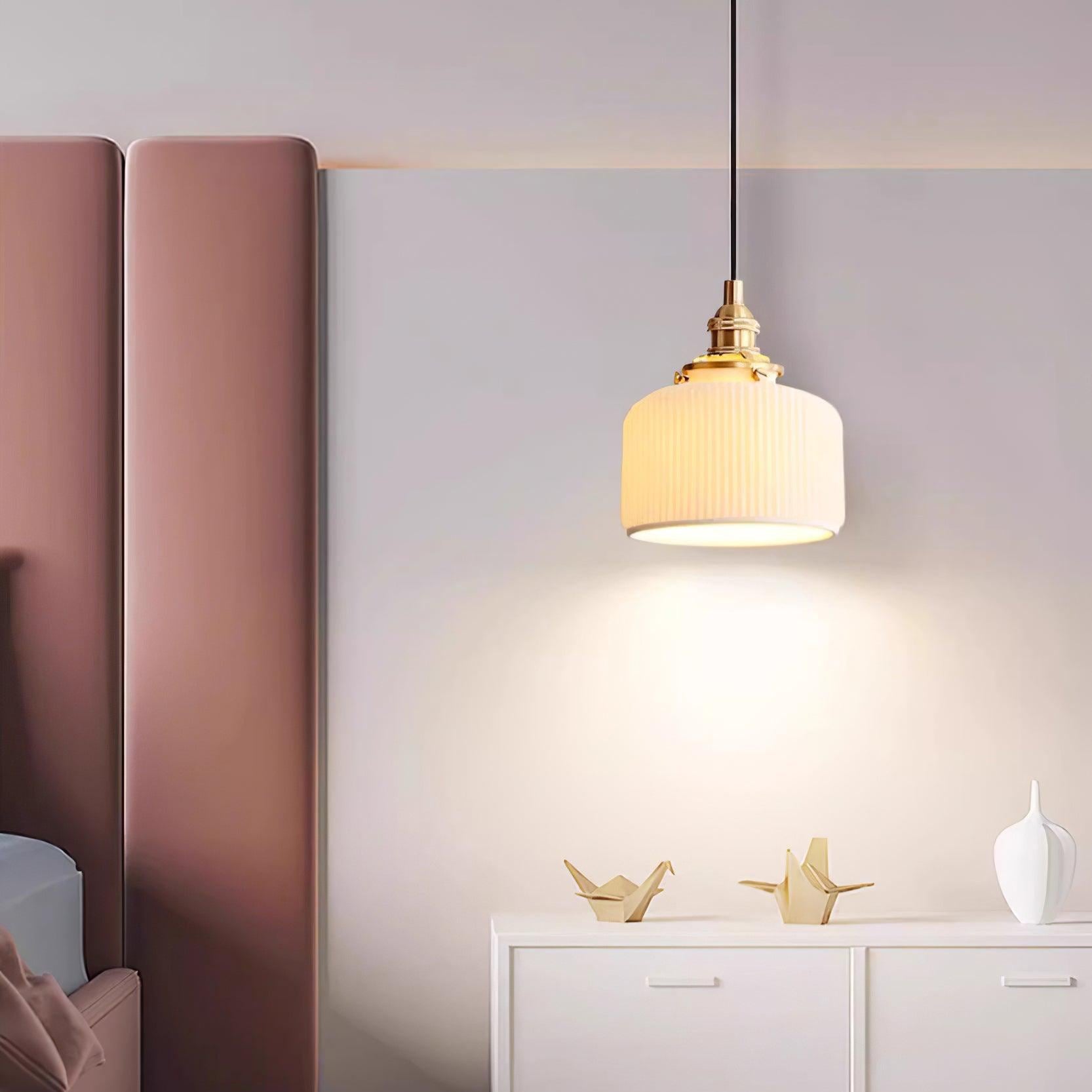 Hailie Modern Luxury Round Ceramics Pendant Light Bedroom Dining Room