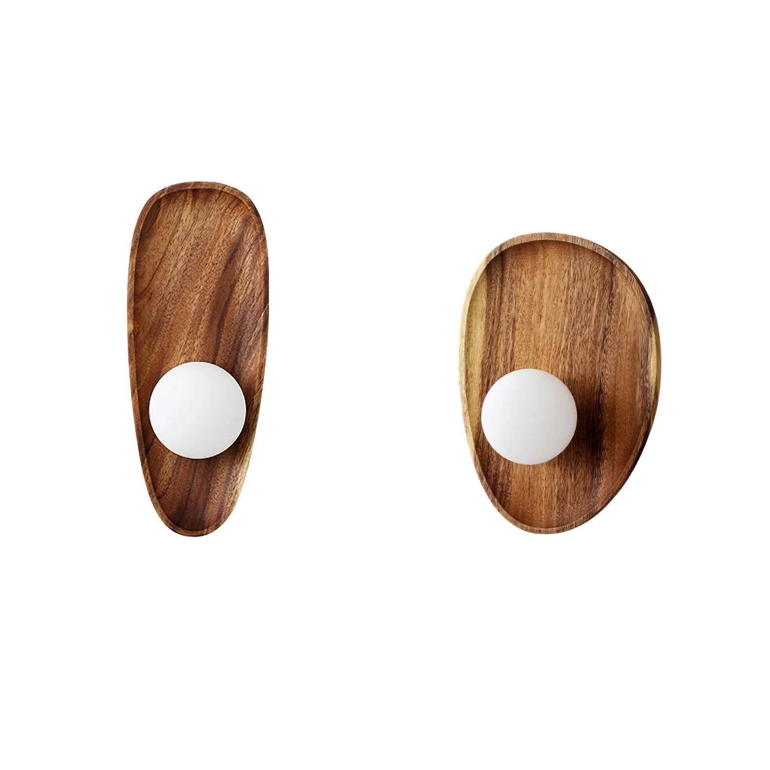 Muto Naturel Bois Verre Noyer Applique Murale Chambre à Coucher Salon