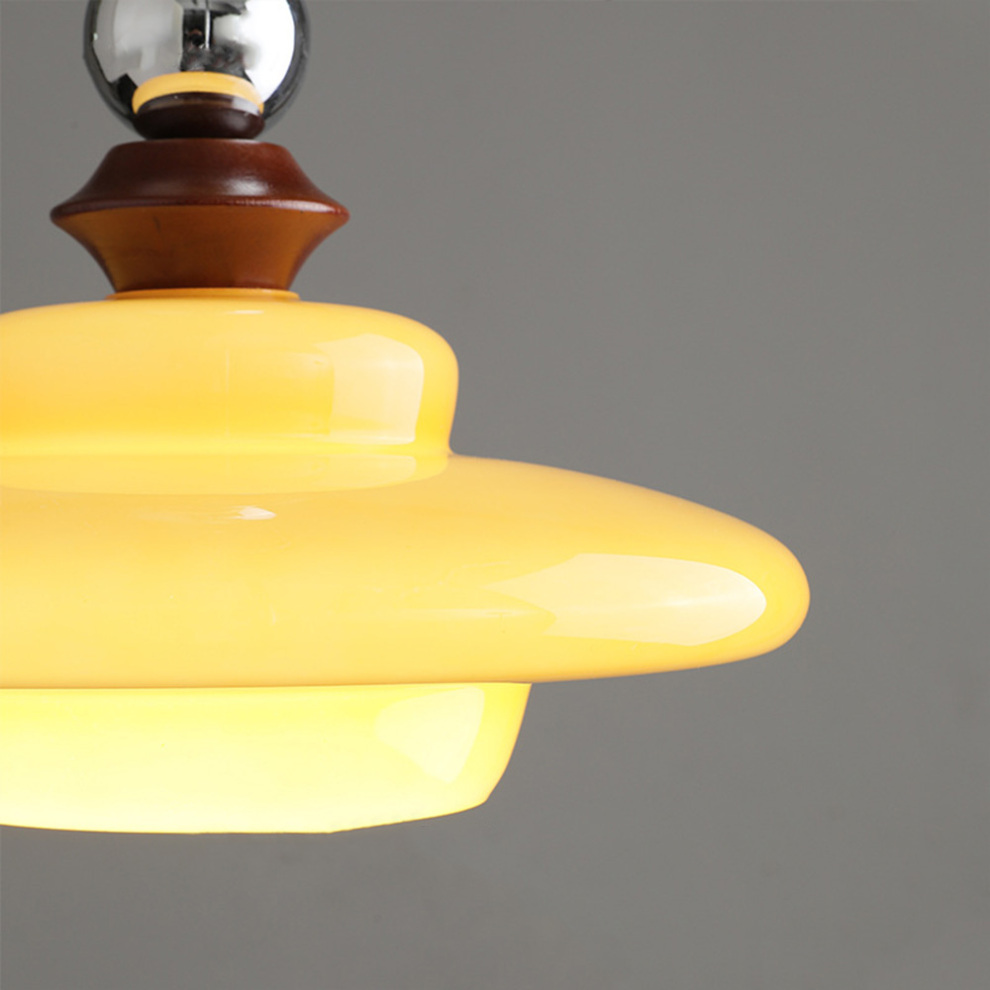 Pendant Light Beige Glass Medieval - VOLTIS | Elegant