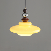 Pendant Light Beige Glass Medieval - VOLTIS | Elegant