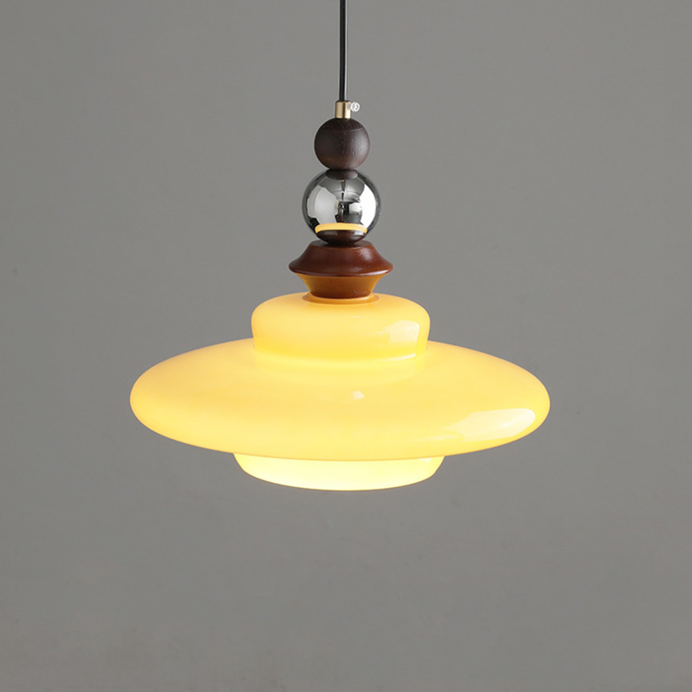 Pendant Light Beige Glass Medieval - VOLTIS | Elegant