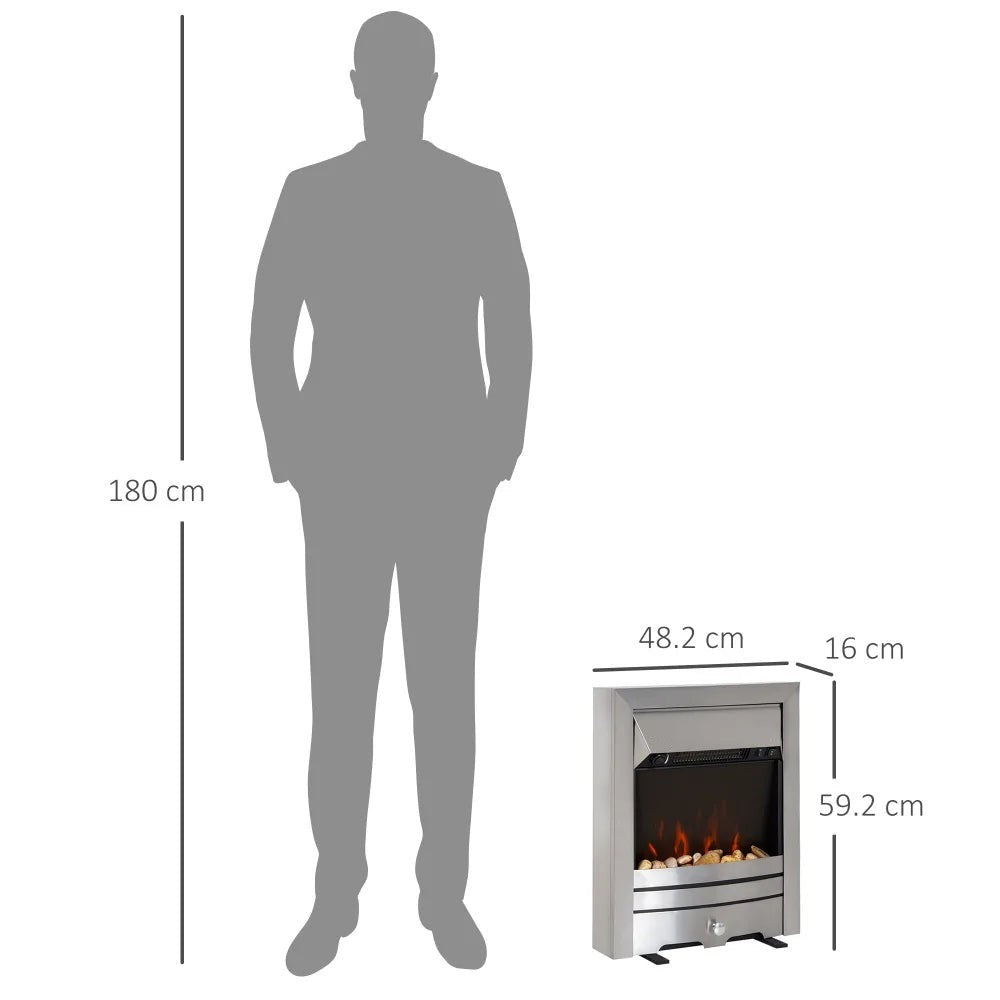Electric Fireplace – 2000W, Stainless Steel | Warm & Stylish Home Heating - Image 5