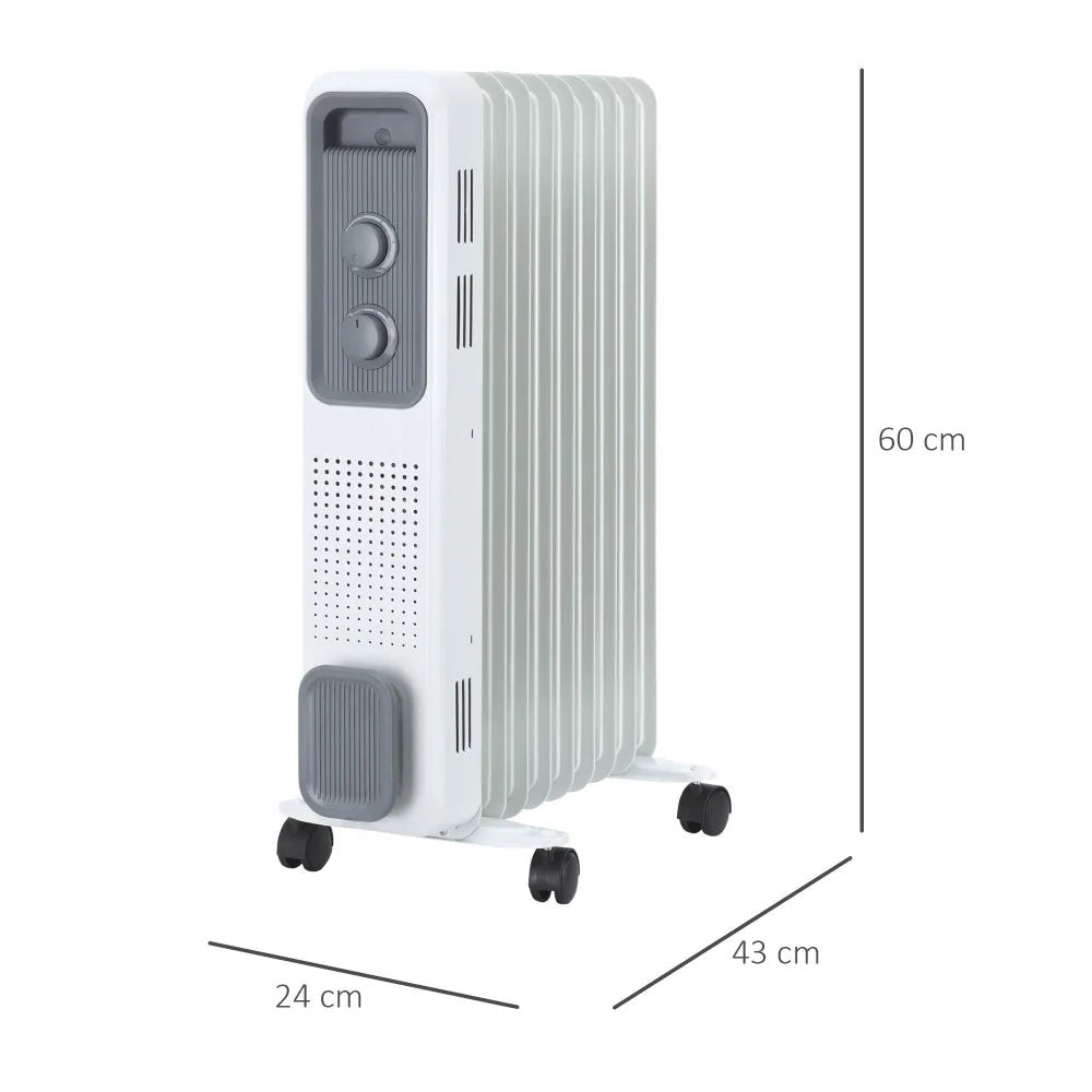 Oil Filled Radiator – 9 Fin, White | Stay Warm with Safe, Portable Heat - Image 5