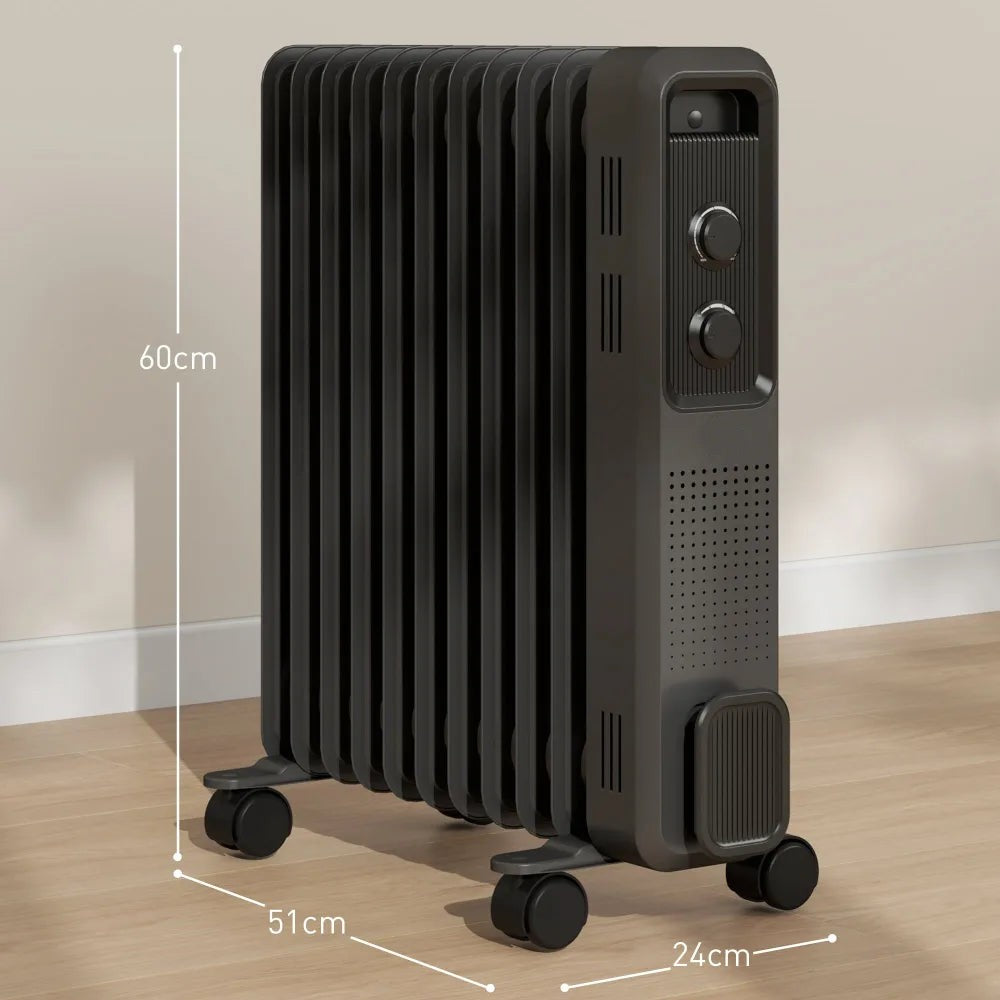 Oil Filled Radiator – 11 Fin, Grey | Cozy Warmth - Image 5