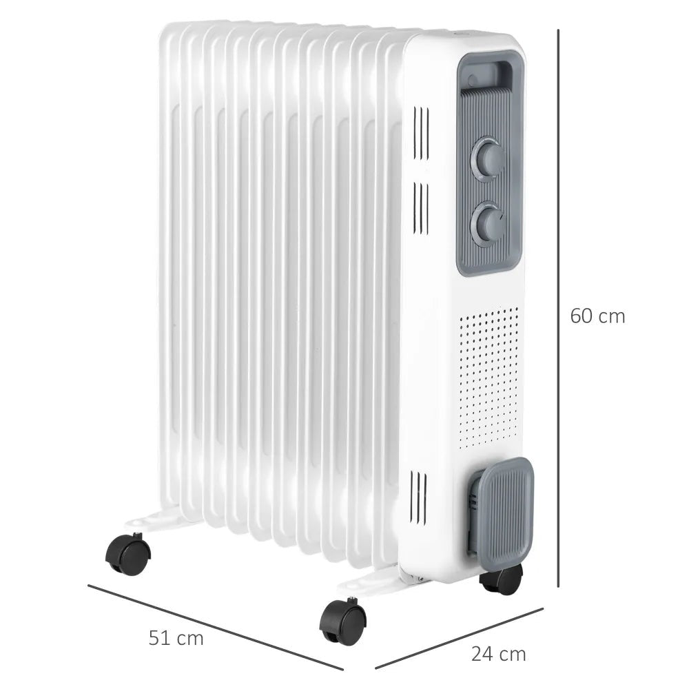 Oil Filled Radiator – 11 Fins, White | Portable Electric Heating - Image 5