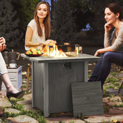 Gas Fire Pit Table, 50,000 BTU, Dark Grey with Cover