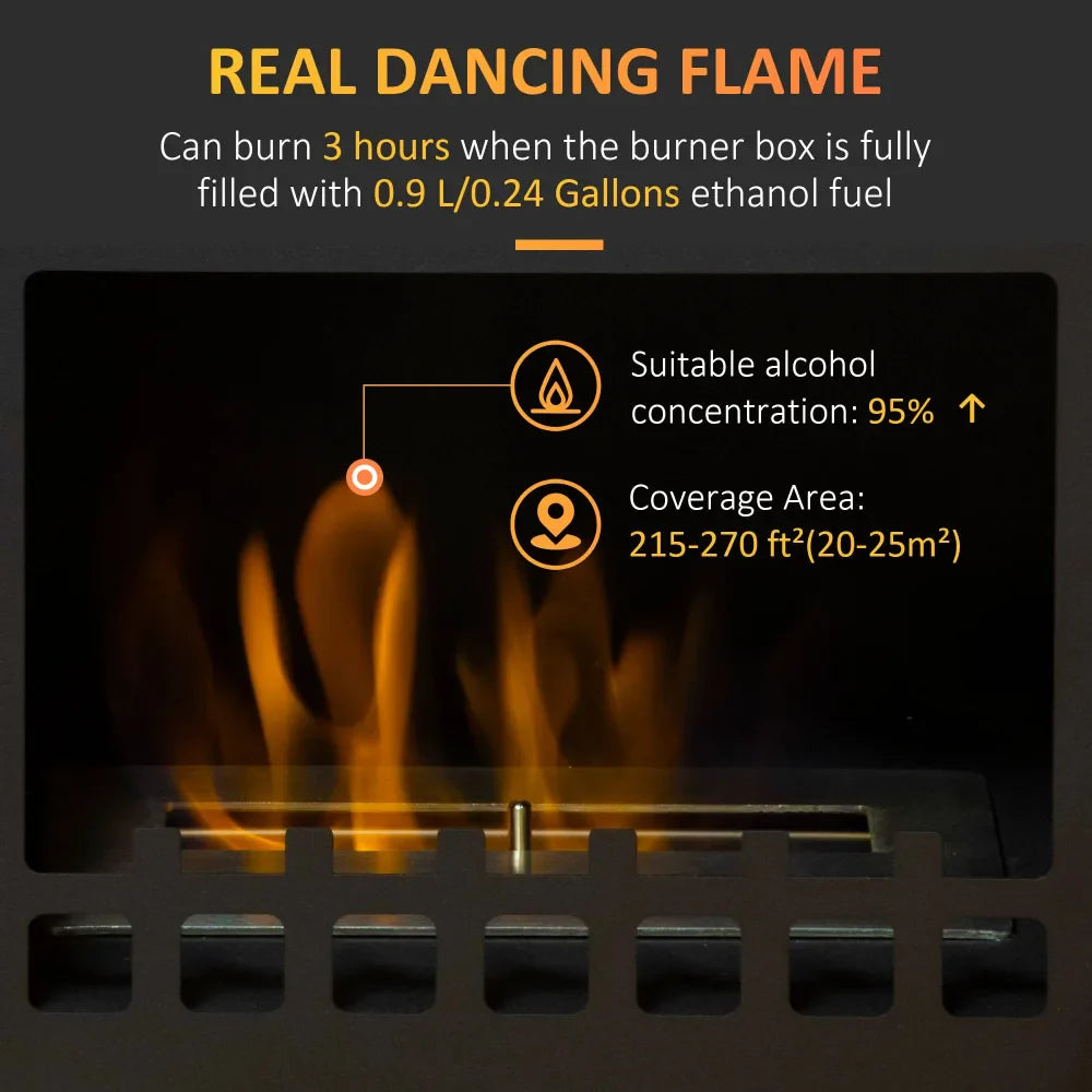Ethanol Fireplace – Black, 0.9L | Create Cozy Ambiance - Image 5