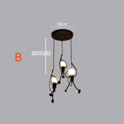 Pendant Light Retro Iron Man Black - SPICAX | Nostalgic Charm