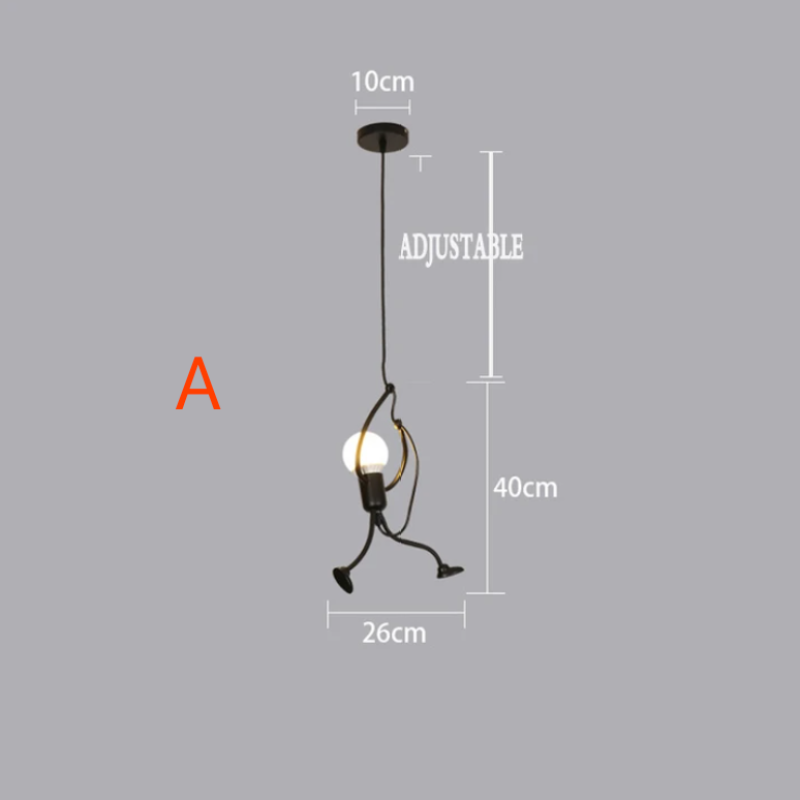 Pendant Light Retro Iron Man Black - SPICAX | Nostalgic Charm