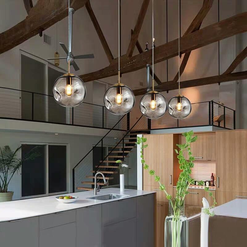Pendant Light Smoky Gray Glass - OHMEXA | Warm Ambiance