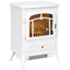 Electric Fireplace – White, Steel | Cozy Living Room Heating