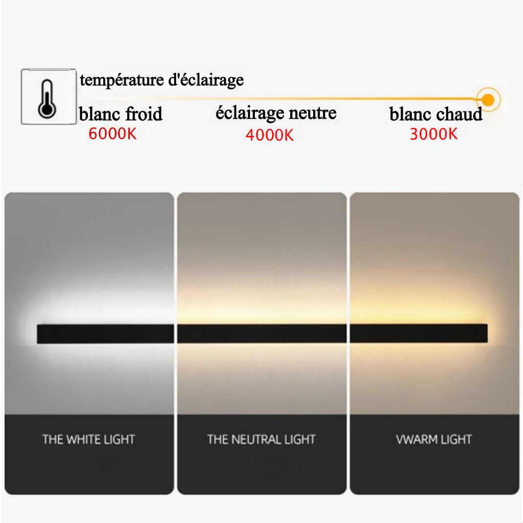 Edge Applique Murale Extérieur LED Étanche Minimaliste Métal Cour