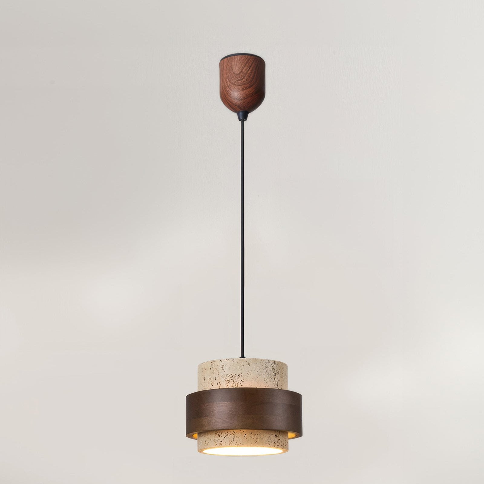 Pendant Light Travertine Wood - KRYNNX | Serene Ambiance