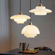 Pendant Light Brass White Glass - RIGELX | Elegant Style