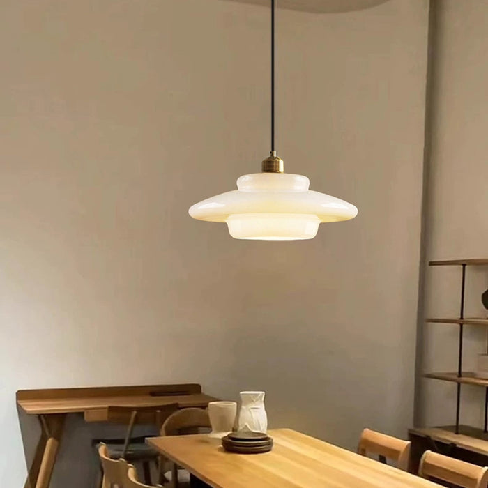 Pendant Light Brass White Glass - RIGELX | Elegant Style