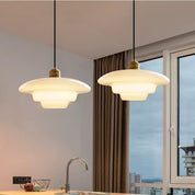 Pendant Light Brass White Glass - RIGELX | Elegant Style