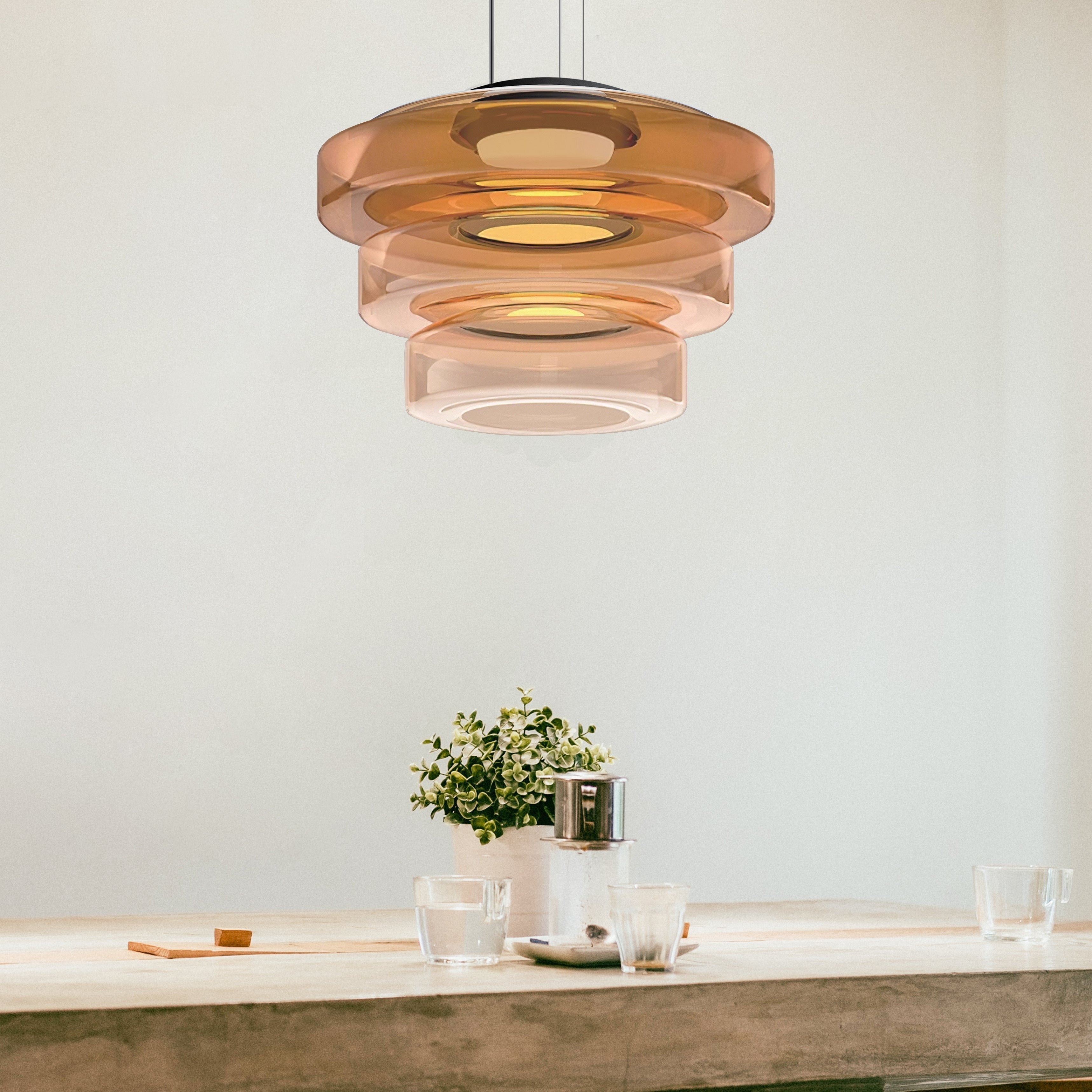 Pendant Light Smoke Grey Glass - TORSUS | Elegant Design