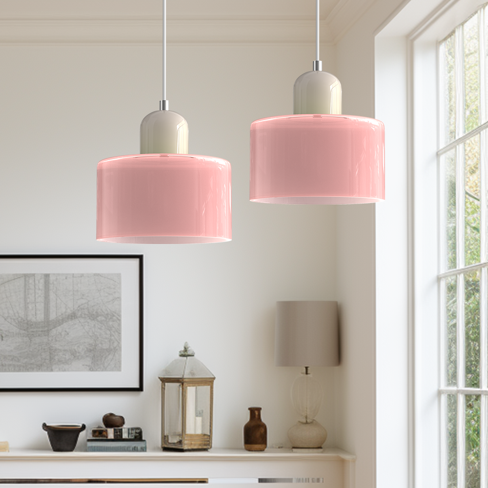 Pendant Light Glass Pink - MINOSX | Elegant Lighting