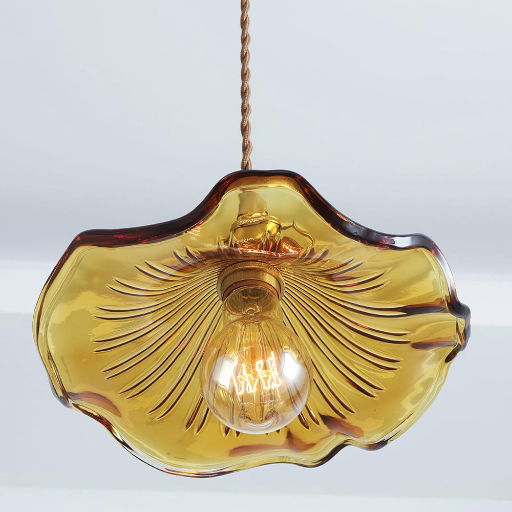 Pendant Light Green Glass Brass - SENZOR | Elegant Ambiance