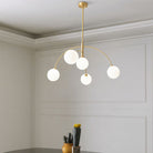 Valentina Lustre Minimaliste, Metal/Verre, Noir/Or, Salon