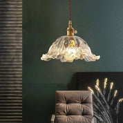Pendant Light Gold Flower Glass - ZOSMAX | Elegant Glow