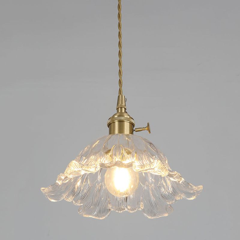 Pendant Light Gold Flower Glass - ZOSMAX | Elegant Glow