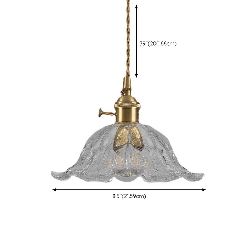Pendant Light Gold Flower Glass - ZOSMAX | Elegant Glow