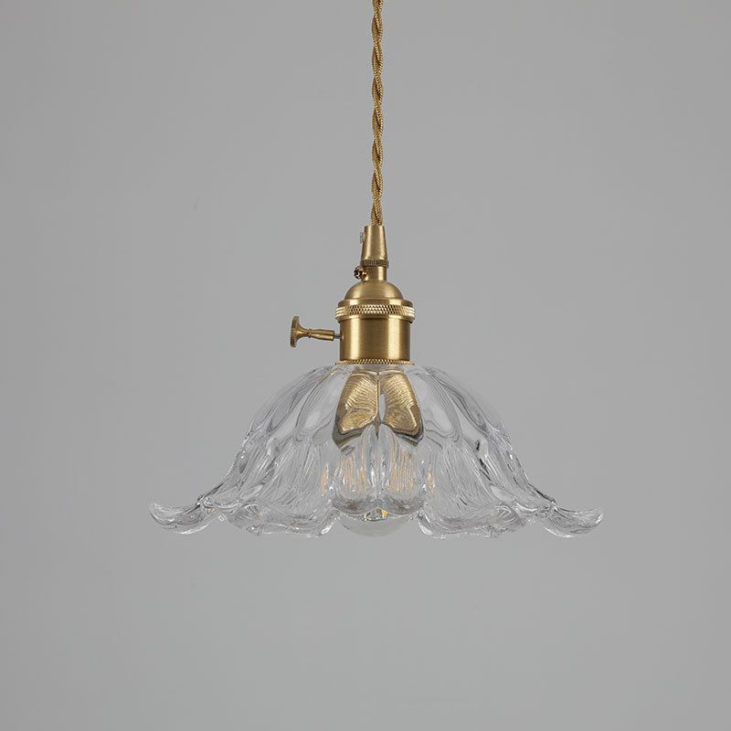 Pendant Light Gold Flower Glass - ZOSMAX | Elegant Glow