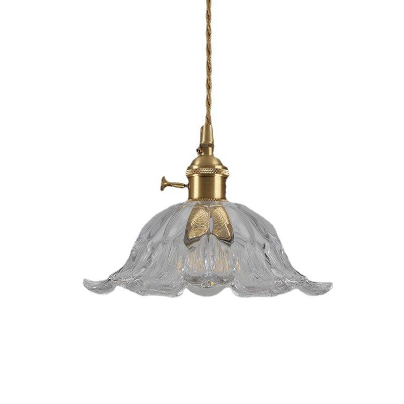 Pendant Light Gold Flower Glass - ZOSMAX | Elegant Glow