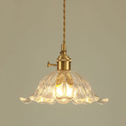 Pendant Light Gold Flower Glass - ZOSMAX | Elegant Glow